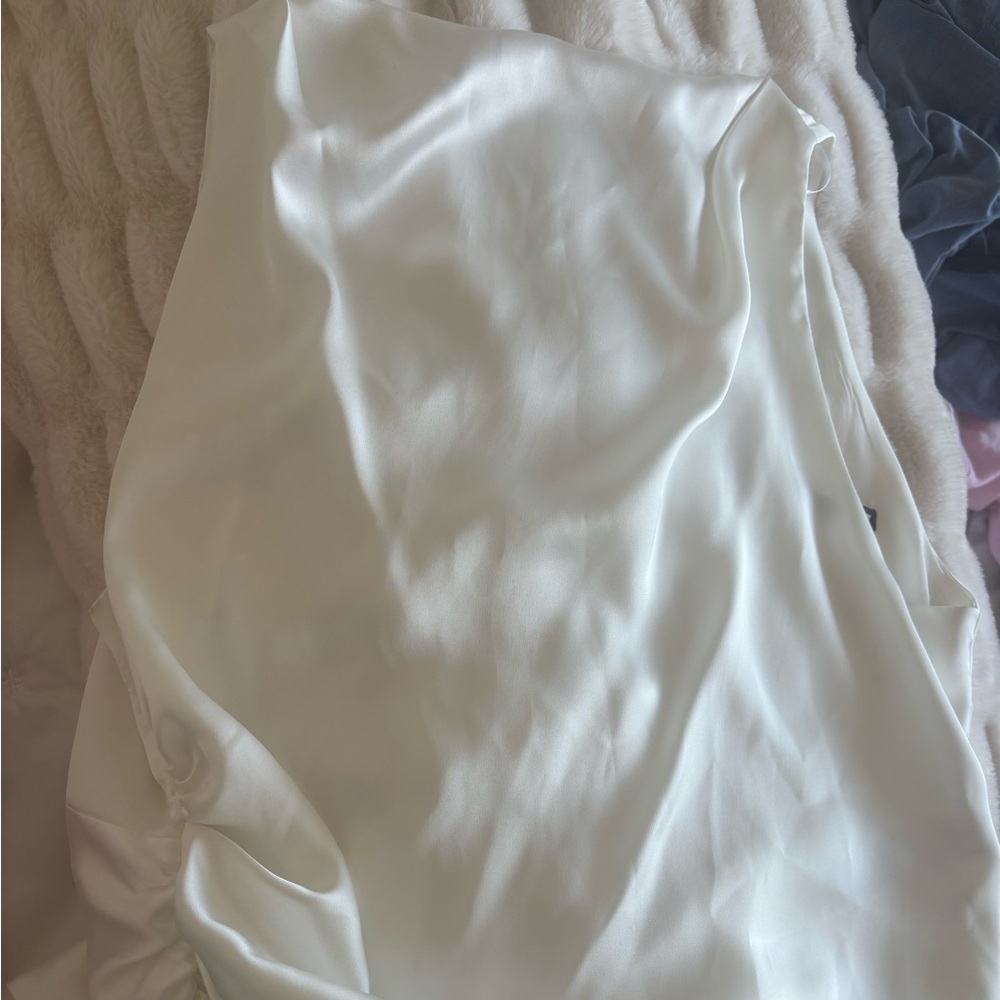 Zara Open Back Satin Effect Top